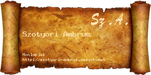 Szotyori Ambrus névjegykártya